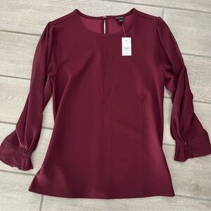 Gorgeous Wine Pink Blouse with Shear Sleeves